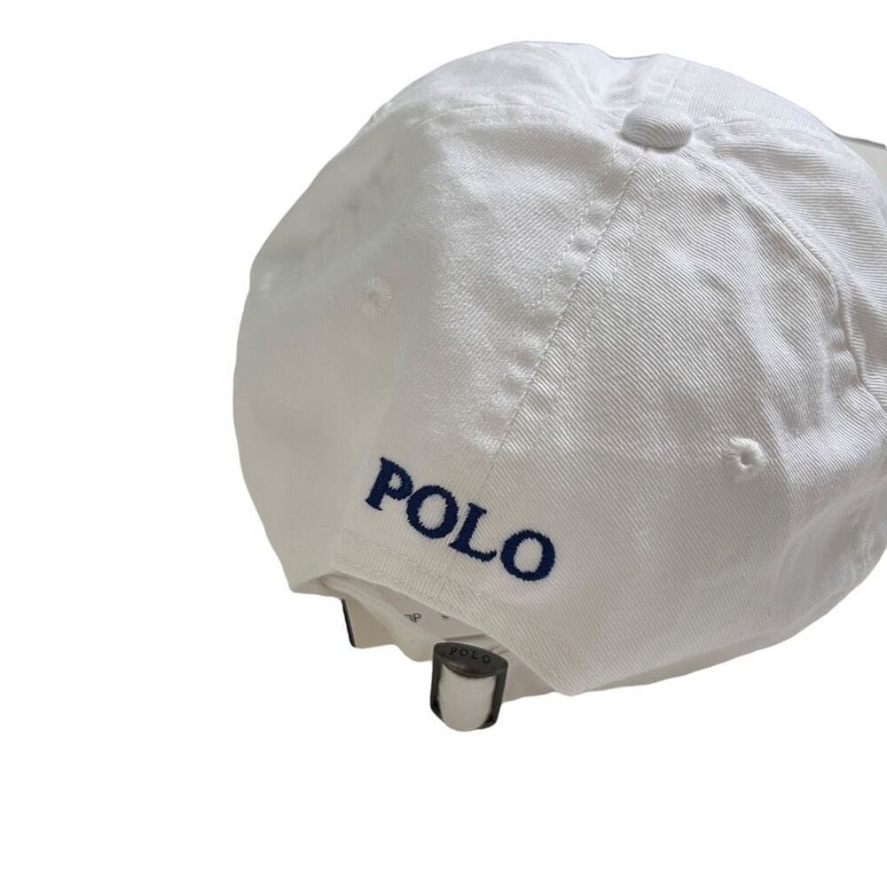 Polo Ralph Lauren Chino Cap in White & Marlin Blue - Picture 6 of 9
